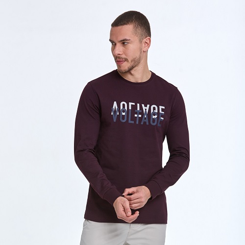 Erkek siyah baskılı sweatshirt